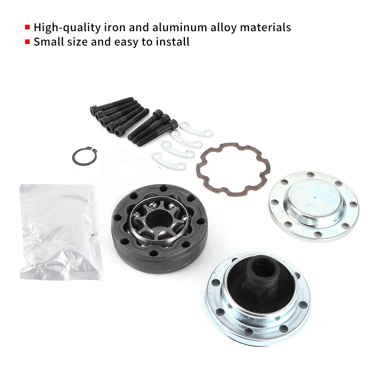Generic Kit Giunti Omocinetici per Albero di Trasmissione per JK 2007-2018 Set di Sostituzione della Testa Dell'albero Dell' in Ferro e Lega di Alluminio di Alta qualità con 8 Viti, 1 Rondella, 1