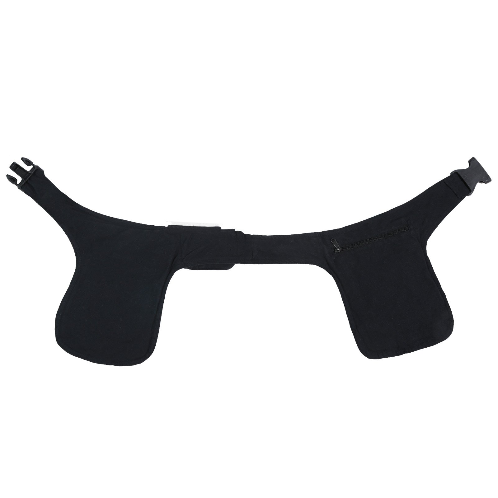 Kunst und Magie Doppel Bauchtasche Sidebag Gürteltasche Festivaltasche Hippie Goa, Farbe:Black/Schwarz
