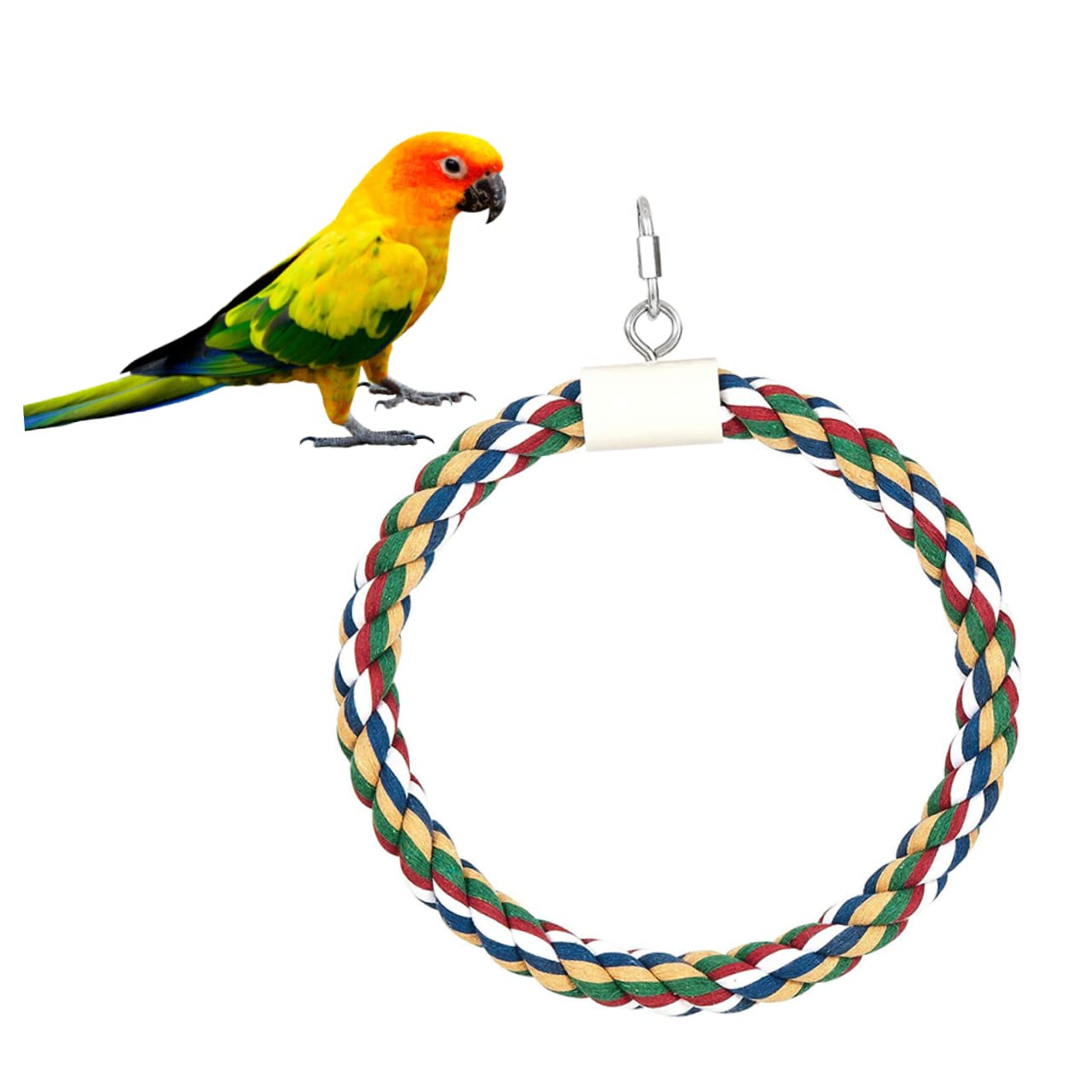 HEMOTON Creative Cotton Rope Parrot Swing for Birds Diameter Hanging Bite for Chewing Climbing Playing for Parrots Cockatiels Conures Budgies