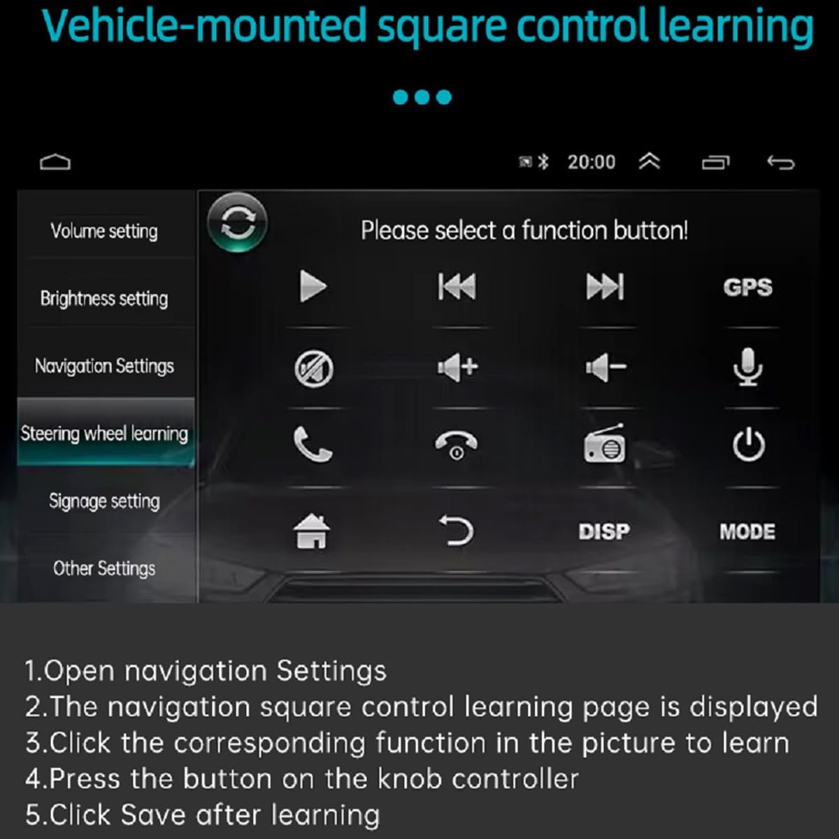 Télécommande au Volant 8 Touches Multifonction sans Fil en Forme de Tasse de Voiture Bouton de télécommande pour autoradio Universel Lecteur multimédia Navigation GPS