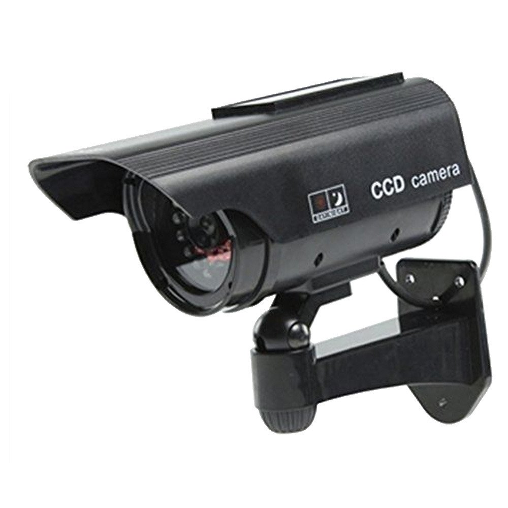 ELEAR™ 4 X Énergie solaire noir Fausse sécurité fictive Caméra CCTV imperméable à l'eau IR LED Surveillance intérieure extérieure