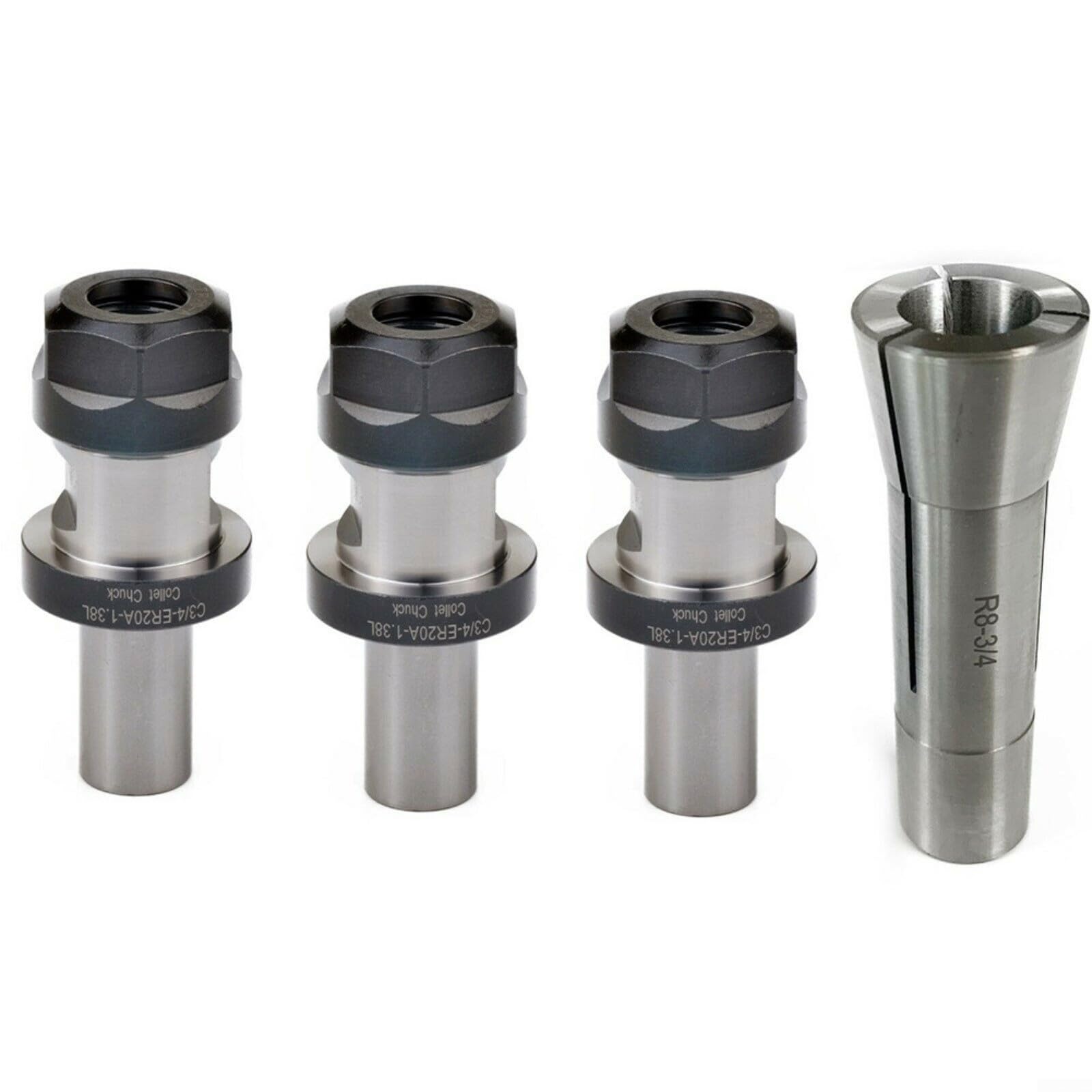 Portabrocas R8 ER20 de alta precisión de 0,01 mm con vástago de 3/4 pulgadas para fresado CNC