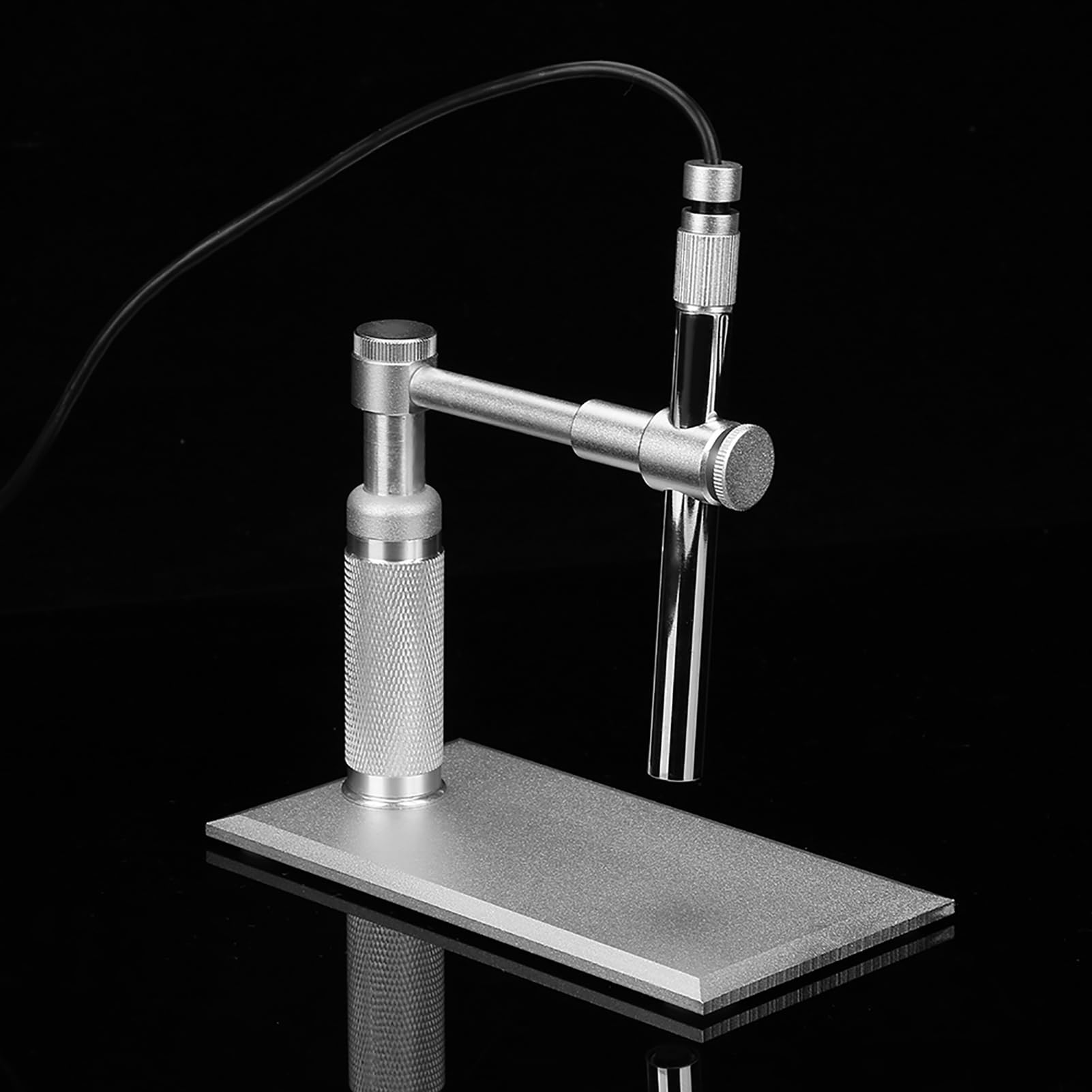 Marhynchus Cyfrowa Kamera z Mikroskopem USB, Lupa Mikroskopowa ze Stopu Aluminium ze Stali Nierdzewnej 1 do 500X z Obrotem 360 Stopni i regulowaną podstawą, do Płytek Drukowanych Biżuterii Antyczne