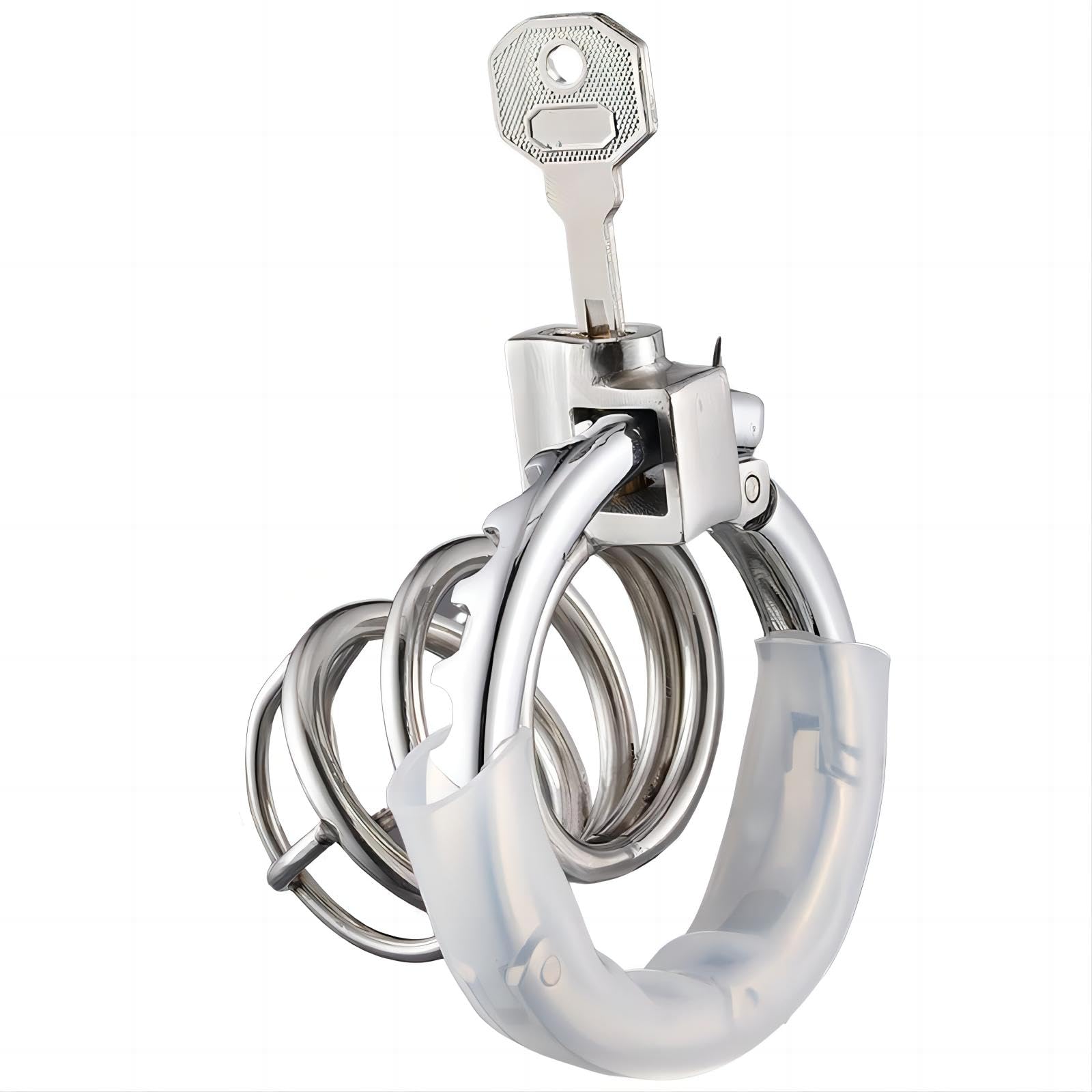Cage de Chasteté en Métal Les Anneaux de La Cage à Pénis est Réglable en 7 Tailles (Diamètre : 42 mm ~ 62.5 mm) Chastity Cage pour Les Jouets Sexuels Masculins pour L'attachement du Pénis (Fretwork)