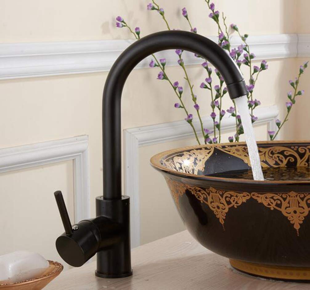 ZYCHSJXA 360 Degree Rotating Copper Black Kitchen Faucet hot and Cold Water Vegetables Basin Sink Mixer tap faucets