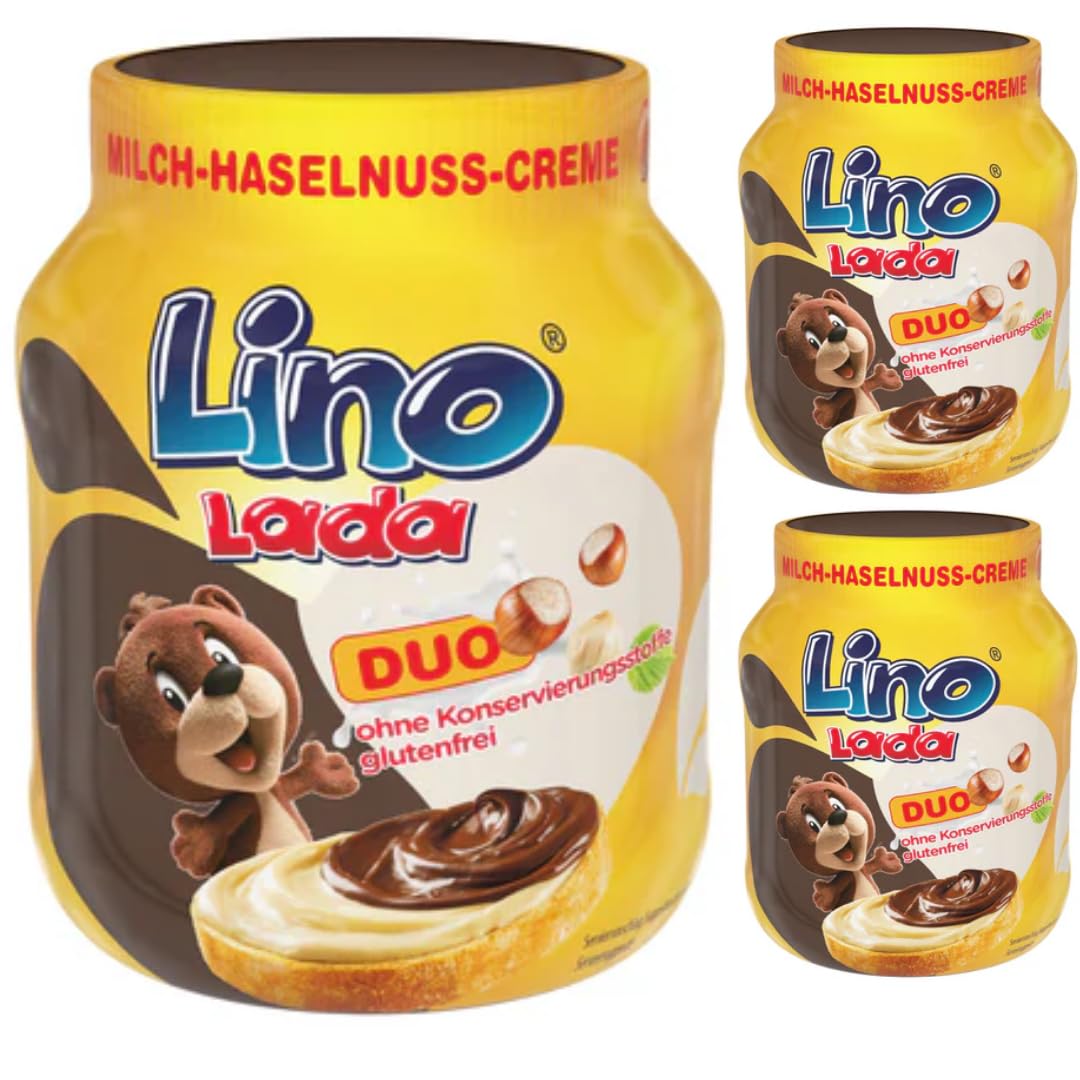 Mit Pufai Grocery, Pflaumenmus 350 Gramm x 2 Stück Lino Lada Duo - Milch und Haselnuss Creme Chocolate Spreads Schokoladenaufstriche 350 Gramm x 3 STÜCK