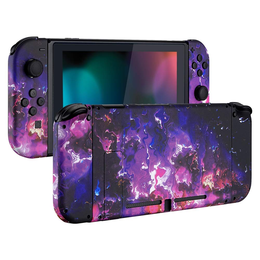 eXtremeRate Carcasa para Nintendo Switch Funda Protector para Nintendo Switch Consola Joycons Control Accesorios Shell Placa de reemplazo con Botones para Nintendo Switch(Lava Surrealista)