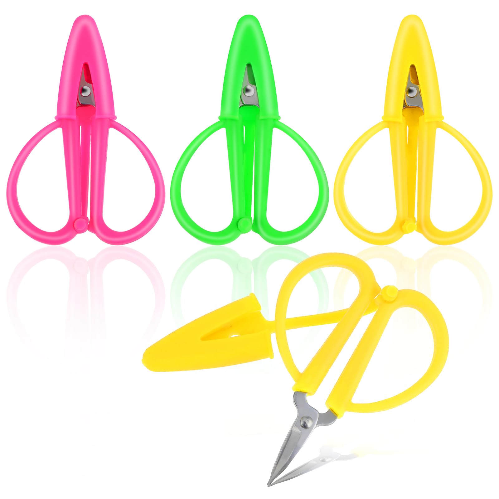WLLHYF 3Pcs Mini Scissors Set, Mini Scissors Thread Tiny Scissors Colorful Travel Scissors with Protective Cover Embroidery Craft Scissors for Sewing, Crafts, and Yarn 2.48 × 1.69 inches