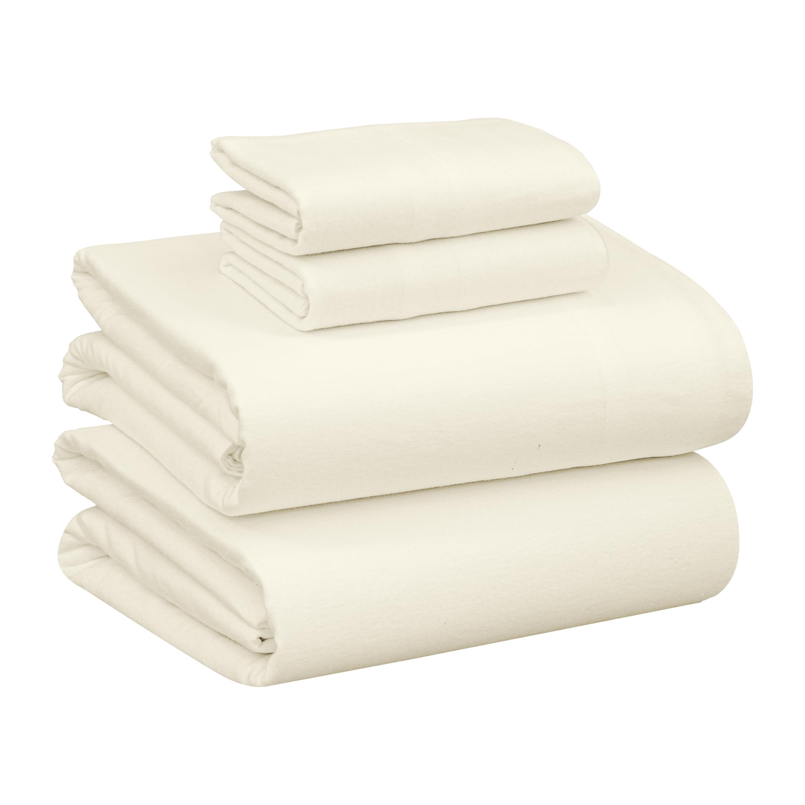 Photo 1 of RUVANTI 100% Cotton Flannel Sheet Set Full Size - Ivory