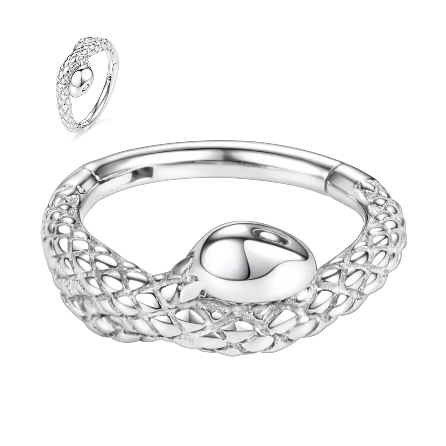 AROWROAnillo de caracola de nariz de acero quirúrgico de 16 g, aretes de tragus con bisagras para mujeres y hombres, diseño de corazón de cruz