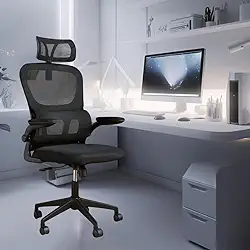 Cadeira de Escritorio Ergonomica com Suporte Lombar Com Estofado de Tela Mesh Inclinavel Ajustavel TOTUS LIFE