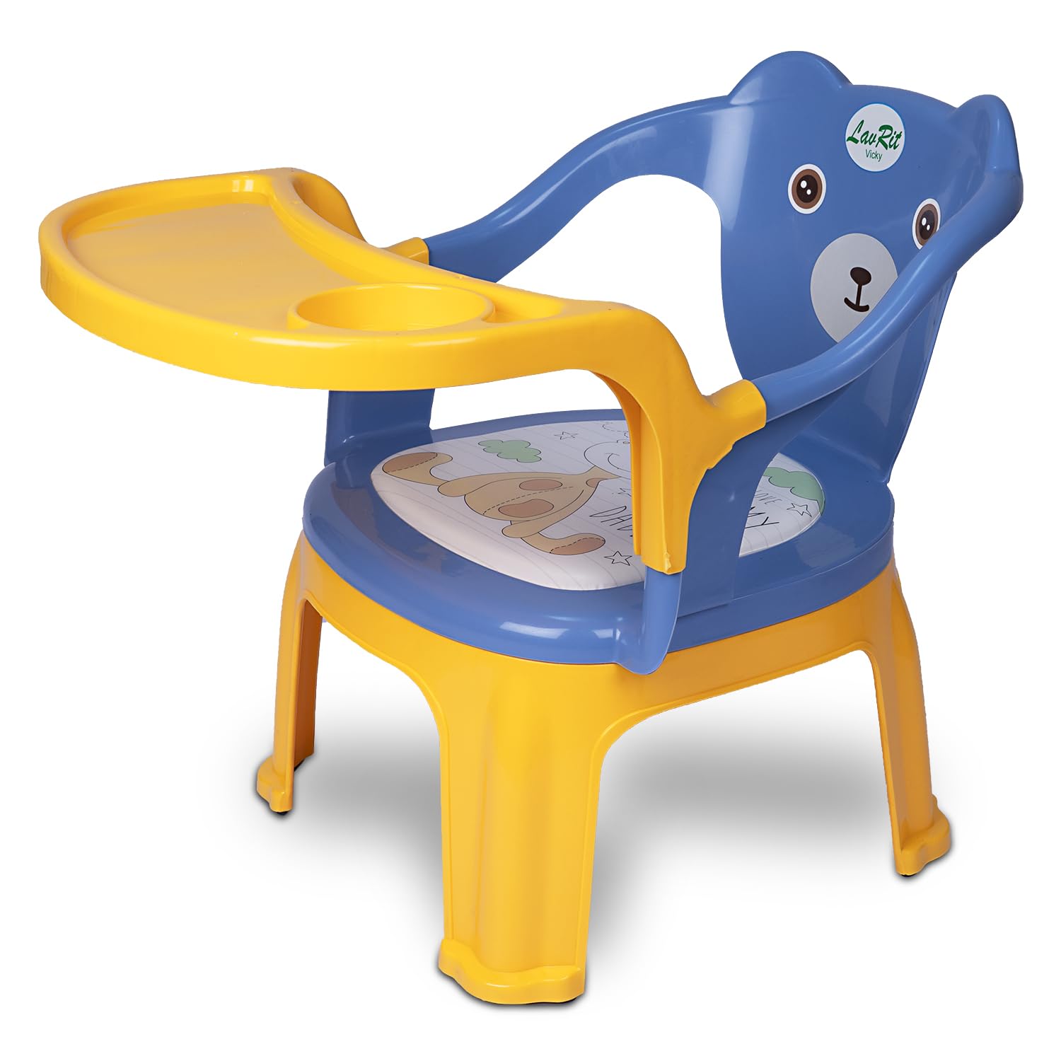 LavRit Plastic Baby Feeding Chair, with Tray Chair/Booster Plastic Chair for Kids/Feeding Chair for Kids,Portable Eating/Safe Chair(1-3 Years)/Upto 20 Kgs