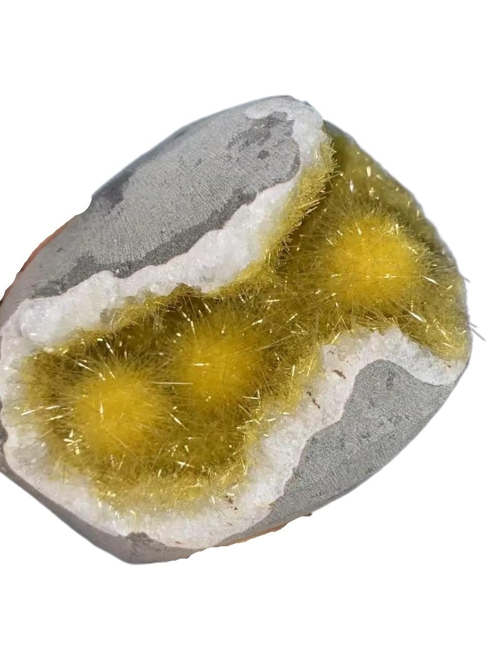 AARTERZZA 1pc 900-1.1kg Citrine Yellow Needles Gems Gifts Decorations
