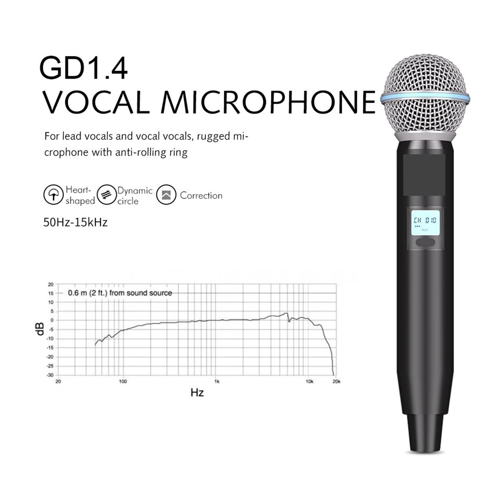 Microfono Senza Fili Professionale UHF Palmare For Discorso Sul Palco Spettacolo Di Nozze Band Festa A Casa Chiesa Riproduzione Chiara Del Suono
