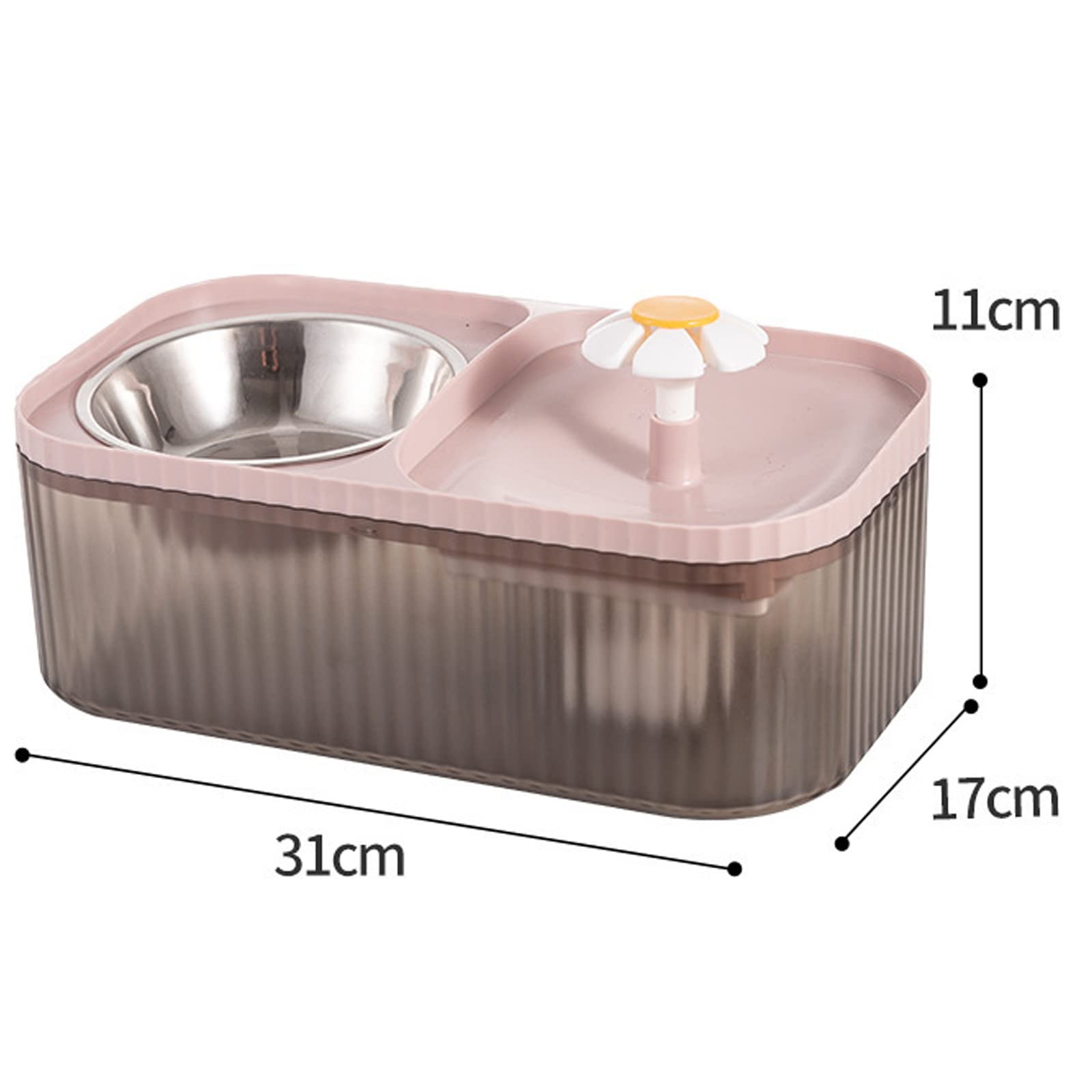 Cat Water Fountain and Food Bowl, 3L Ultra Quiet Pet Water Dispenser with Smart Pump, Automatic Fountain & Stainless Steel Bowl - image 2