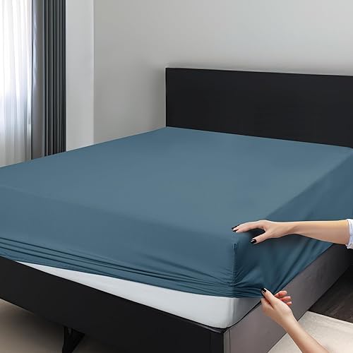 Miniatura 1 de Lux Decor Collection - Sábana bajera de hasta 16 pulgadas de profundidad, sábana bajera de microfibra cepillada ultrasuave, resistente a las