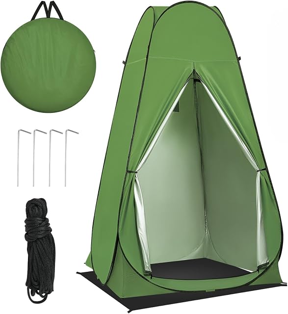 Tente de douche privée pop-up, tente de changement portable pour camping, plage, toilettes, douche, salle de bain, abri solaire avec fenêtre et sac de transport