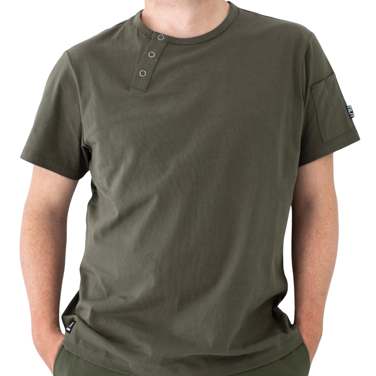 tilit Work Henley Tee (Olive, Medium) | Premium Work Henley, Unisex Work Shirt for Men and Women | Quality Design and Functionality