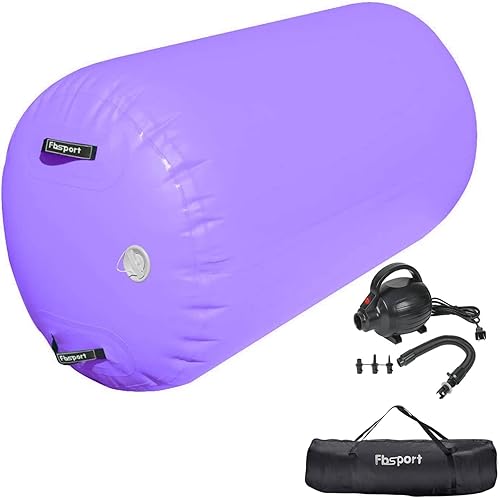 Air Roller Air Spot Gymnastics Air Barrel, Air Mat, Round Inflatable Springsboard Tumble Backbend Trainer with Electric Pump for Yoga Cheerleading