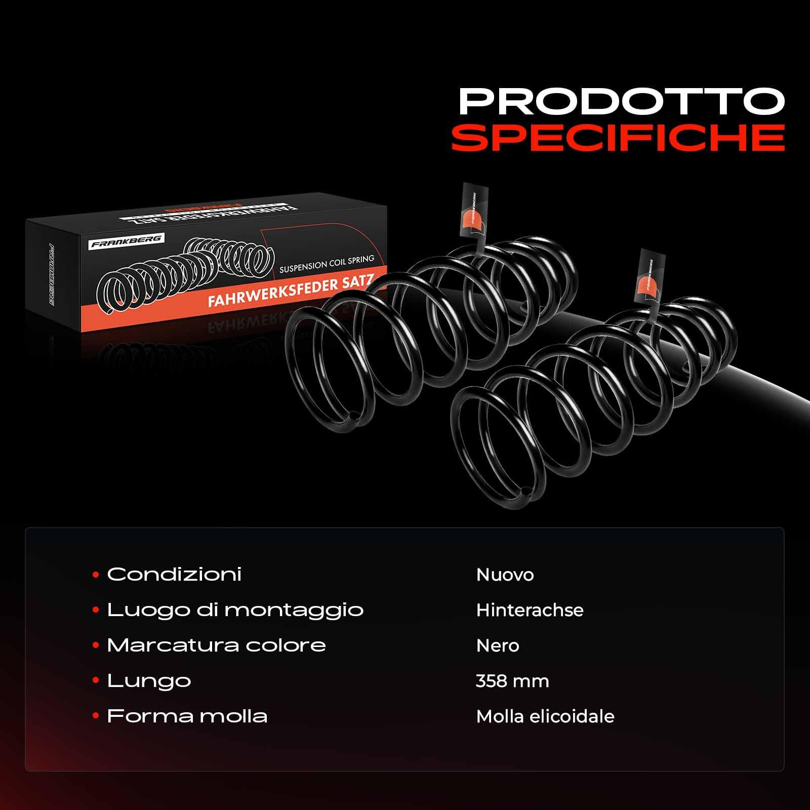 Frankberg 2 molle per sospensioni assale posteriore FE0228011 | Compatibile con: RX-8 FE SE