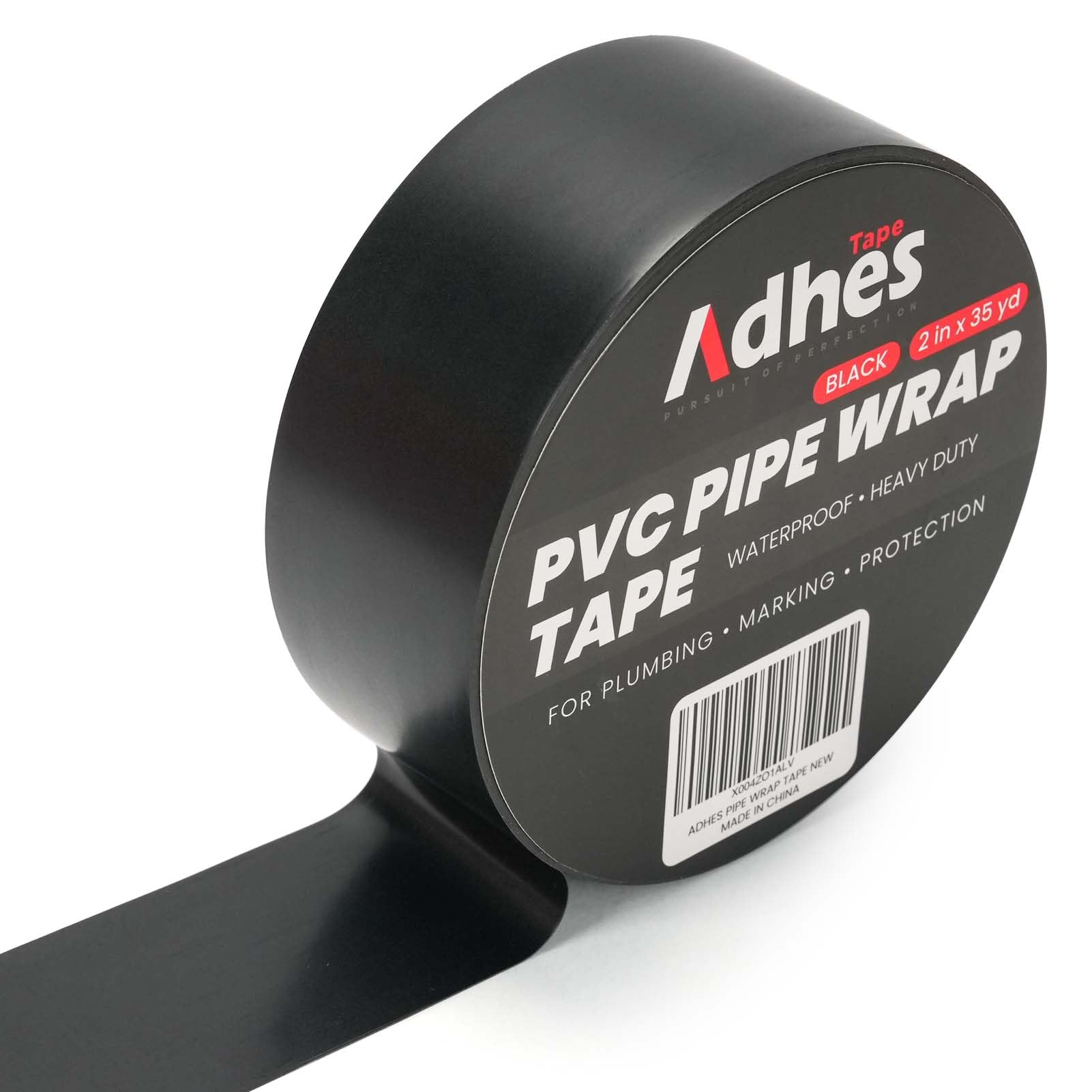 ADHES Duct tape Black Corrosion Protection Pipe Tape, 50MM X 32M PVC Weatherproof Wrap Heavy Duty Duct Tape for Drain Pipe, Outdoor Insulation, Underground Pipe