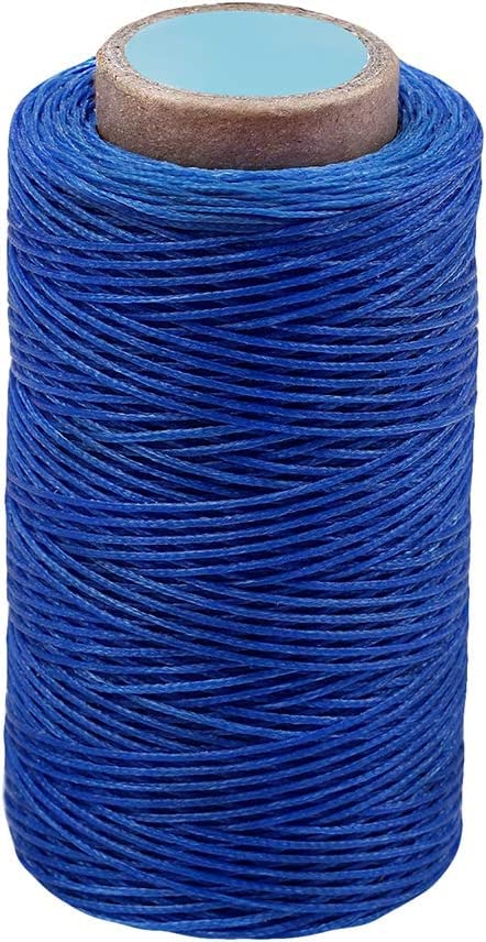 284Yards Leather Sewing Waxed Thread-Practical Long Stitching Thread for Leather Craft DIY/Bookbinding/Shoe Repairing/Leather Projects(Blue)