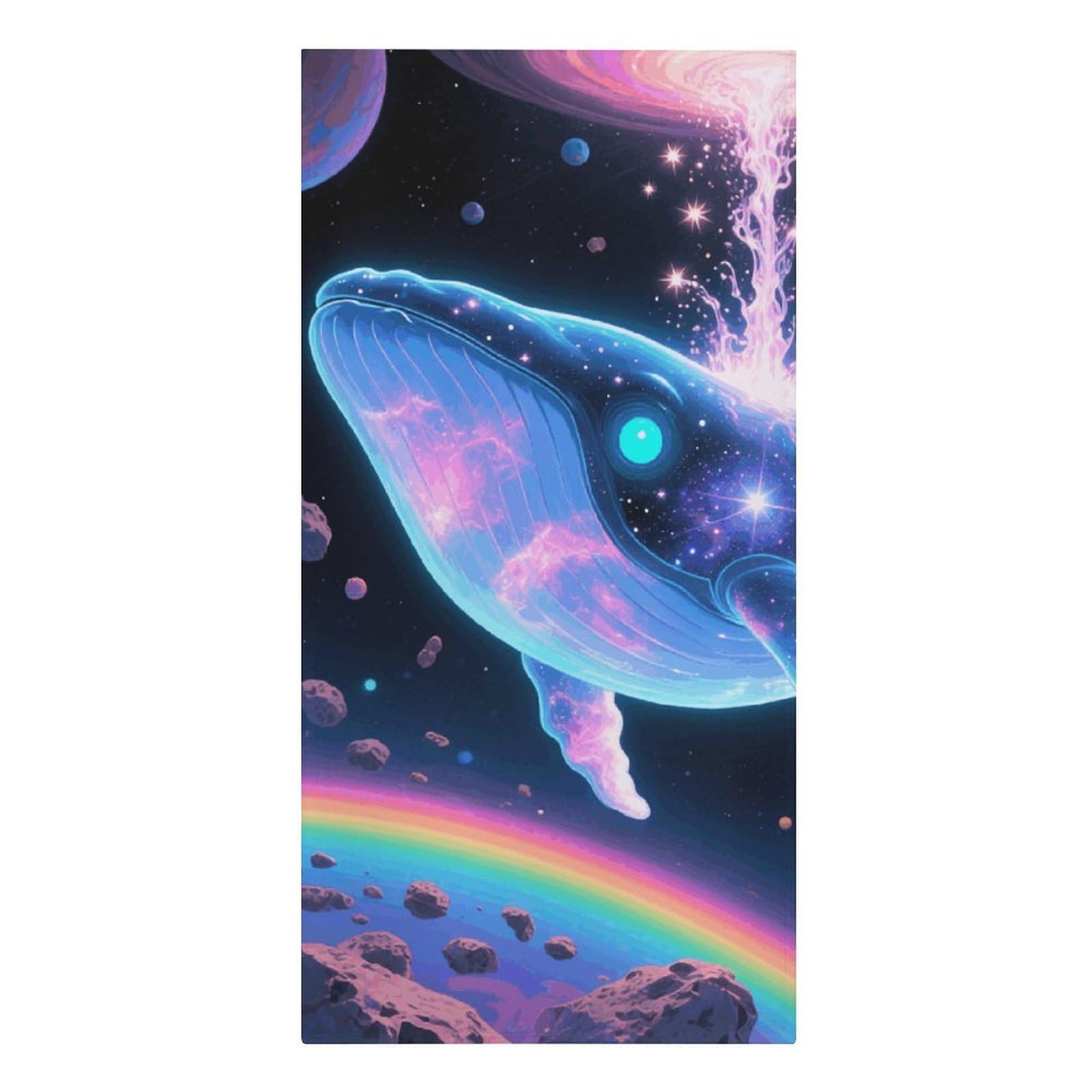 asbwuo Sci-fi Whale Beach Towels Extra Large Quick Dry Absorbent