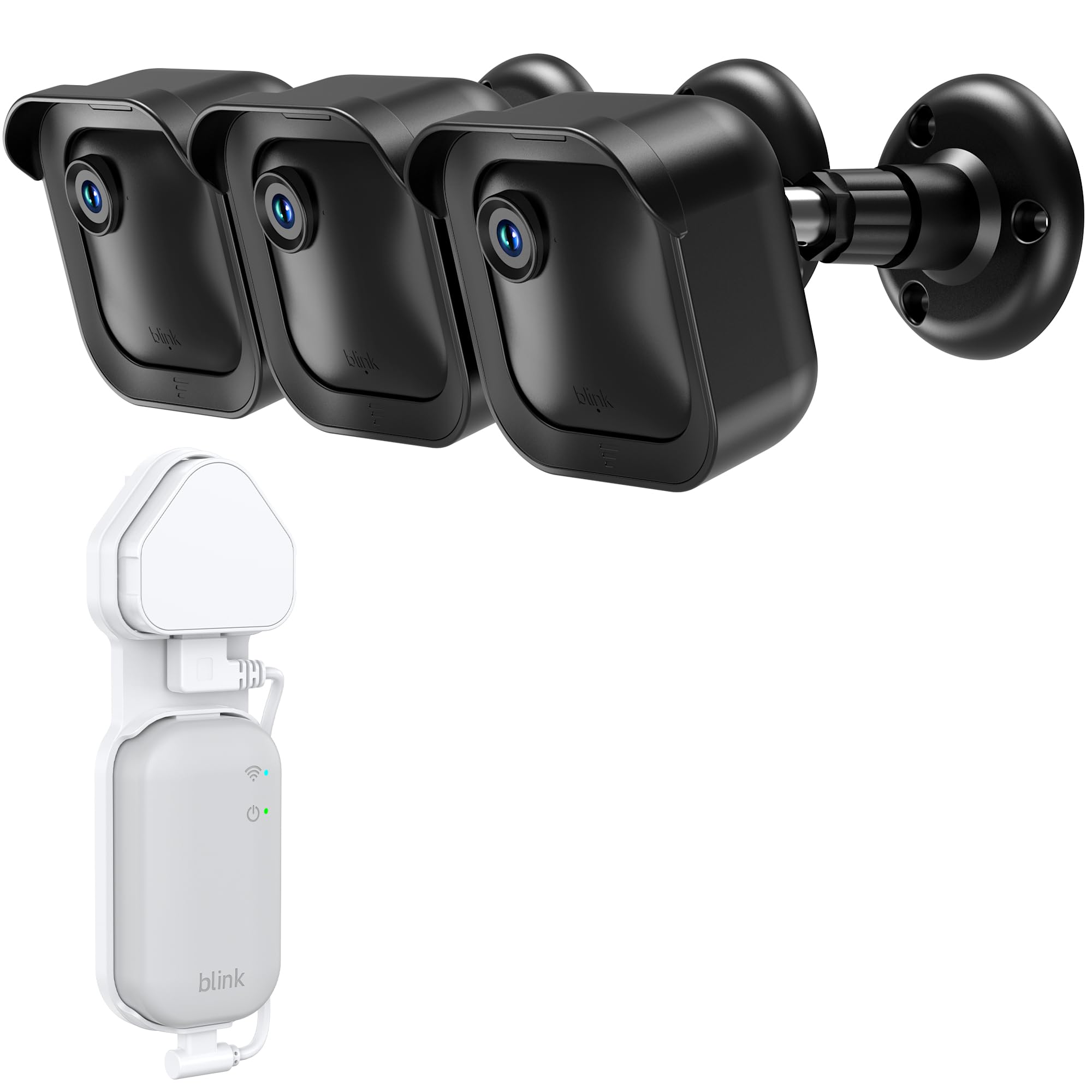 HomeMount Blink Outdoor 3/4/2K+ Camera Mount with Weatherproof Protective Cover, Adjustable Viewing Angle, Sun Shield & Drainage, Sync Module Core Wall Mount (3 Pack)