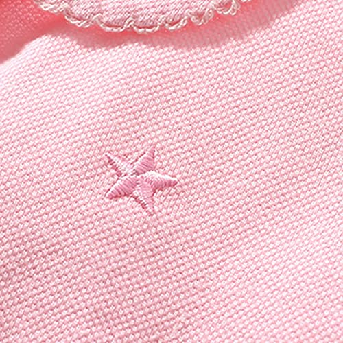 Toddler Cute Star Embroidery School Uniform Baby Summer Solid Polo Shirt Girl Short Sleeve Button Down Collar Clothes4