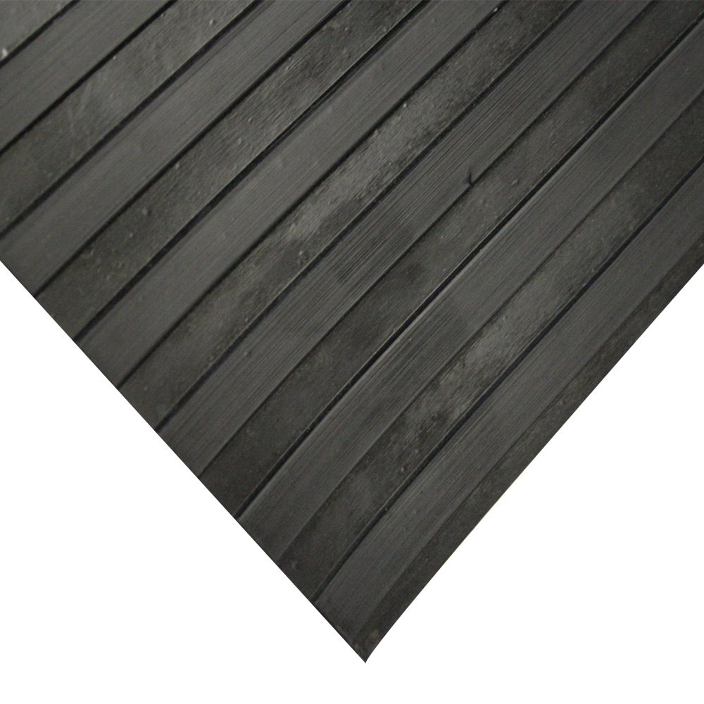 Rubber-Cal Wide Rib Corrugated Rubber Floor Mat - 1/8