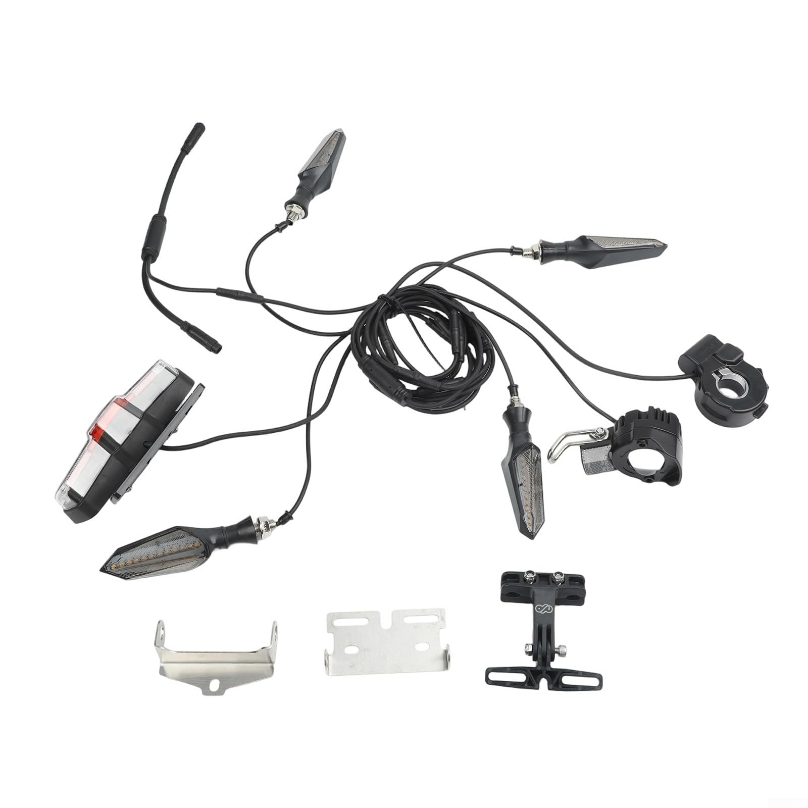 Kit de luces eléctricas para bicicleta eléctrica de 36 V-72 V, luz trasera, intermitentes, sistema de iluminación para bicicleta eléctrica con interruptor de control para bicicleta eléctrica, scooter