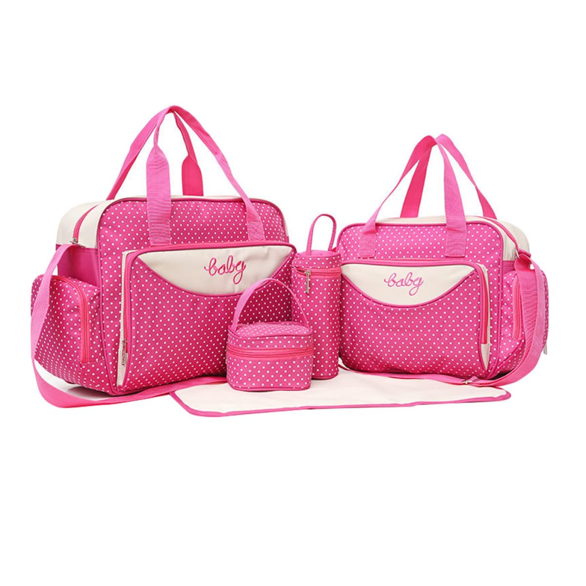 DECHOUS Zaino 5 Pezzi Multifunzione Fasciatoio Grande Capacità Mamma Stile alla Moda e Pratico Tessuto Leggero per Viaggio e Spesa Quotidiana