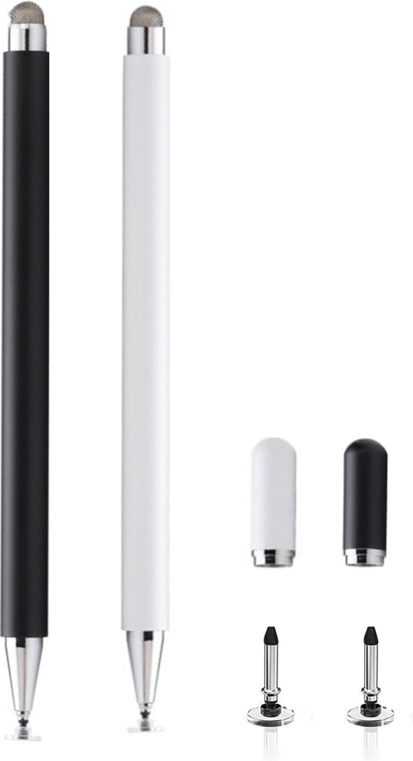2PCS 2-in-1 Stylus Pen for Samsung Galaxy Tab A11/A11+/A9+/A9/A8/A8 Plus/A7/A7 Lite,Stylus for iPad Pro/iPhone/Fire/Surface Tables All Touch Devices (Black+White)