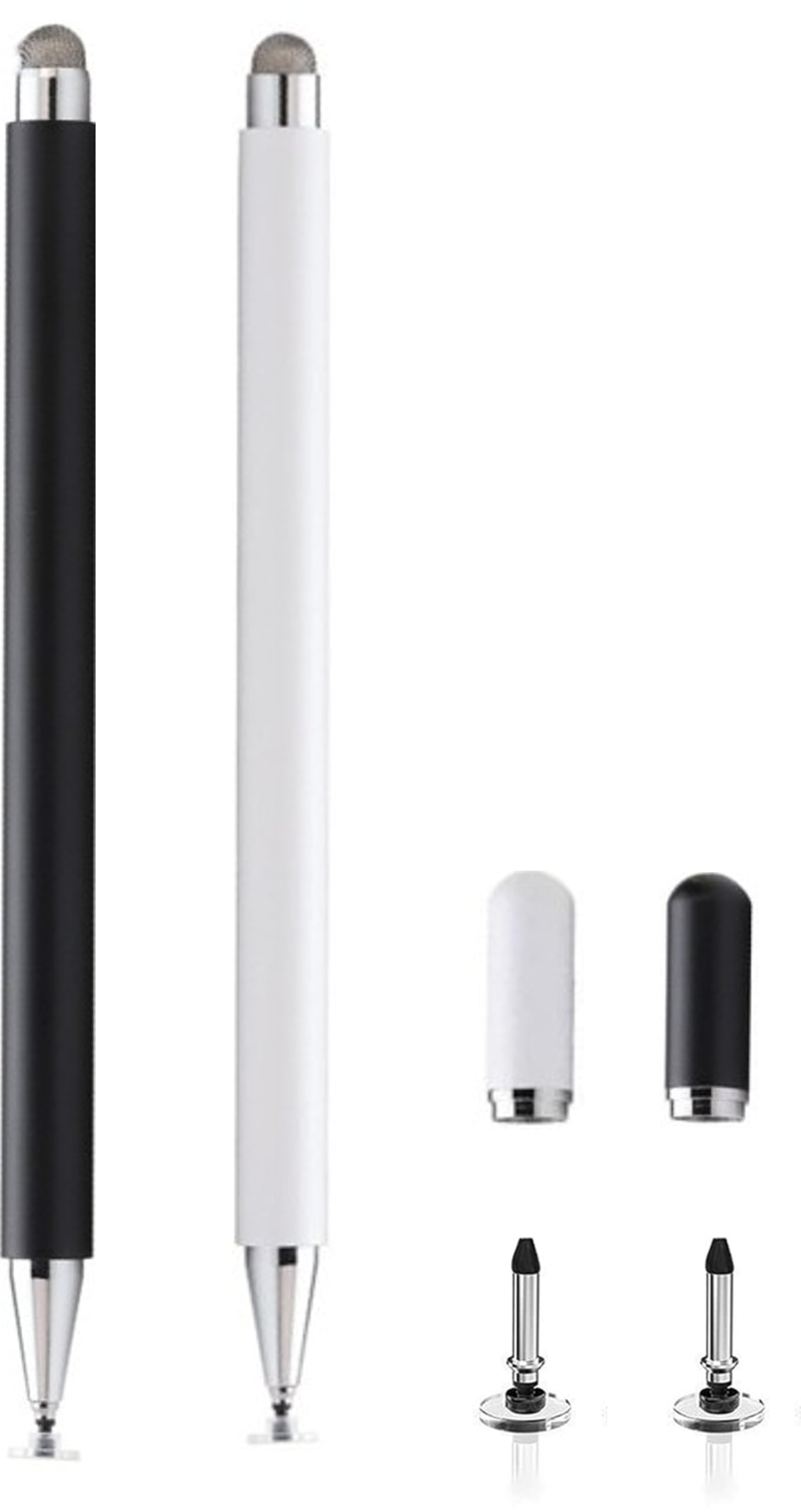 2PCS 2-in-1 Stylus Pen for Samsung Galaxy Tab A11/A11+/A9+/A9/A8/A8 Plus/A7/A7 Lite,Stylus for iPad Pro/iPhone/Fire/Surface Tables All Touch Devices (Black+White)