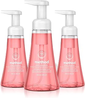 Method Pink Grapefruit Foaming Hand Soap 3-Pack, 10oz Bottles - Biodegradable, Paraben-Free, Softens Hands