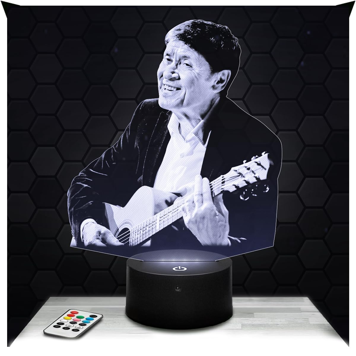 Lampephoto.fr - 3D Lamp Gianni Morandi Singer Actor, Touch LED Night Light, 3D Hologram Effect, Christmas Birthday Gift Idea for Men Women, Bedroom Decoration Object
