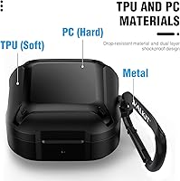 Vista 4 de Valkit Funda compatible con Samsung Galaxy Buds2 Pro (2022)Galaxy Buds 2 2021Galaxy Buds ProGalaxy Buds Live 2020, funda protectora resistente