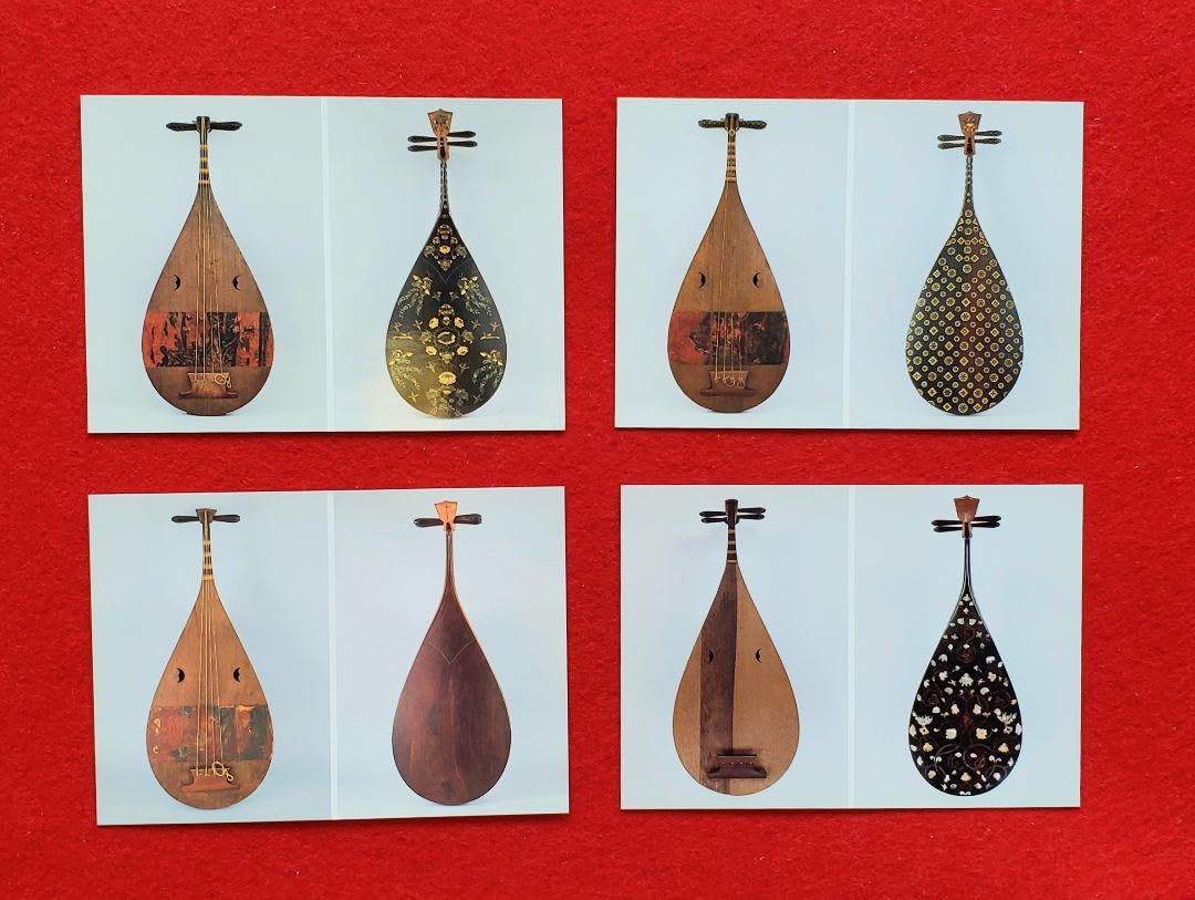 ショップ 正倉院宝物復元 螺鈿 四絃琵琶 ハードケース付 レプリカ 和