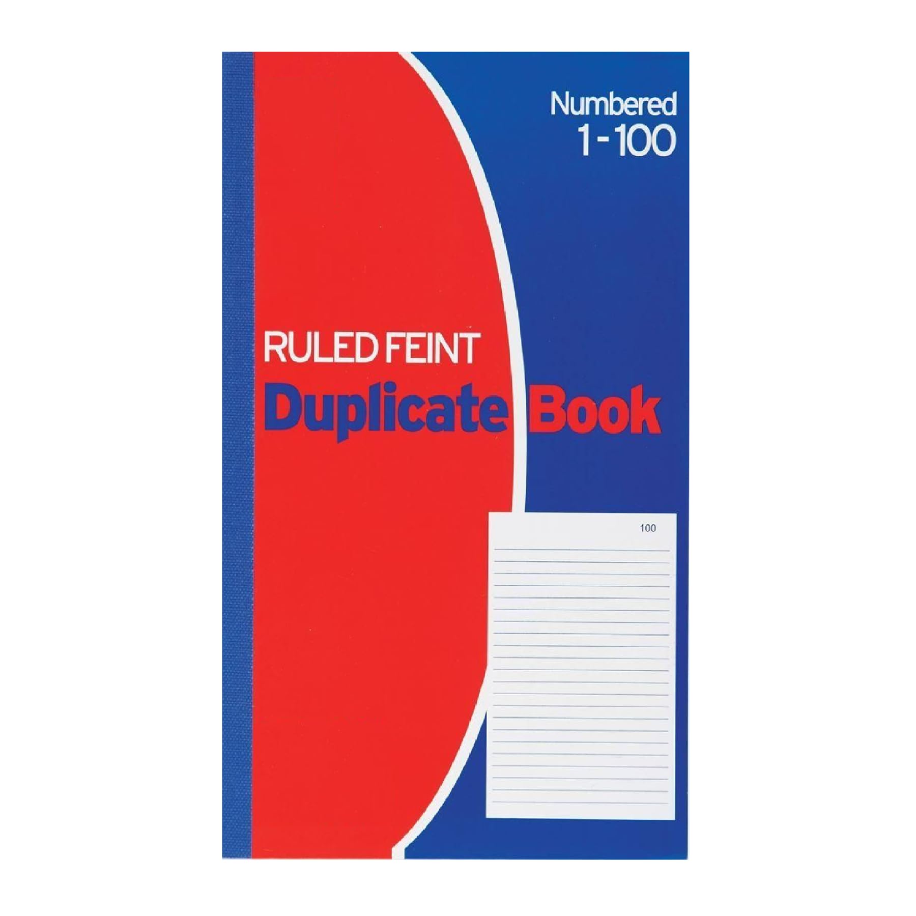 Evrite Ruled feint memo Duplicate Book - Numbered 1-100 with Index Sheet (210 x 127mm / 8.25 x 5 inches) - Pack of 10 Books