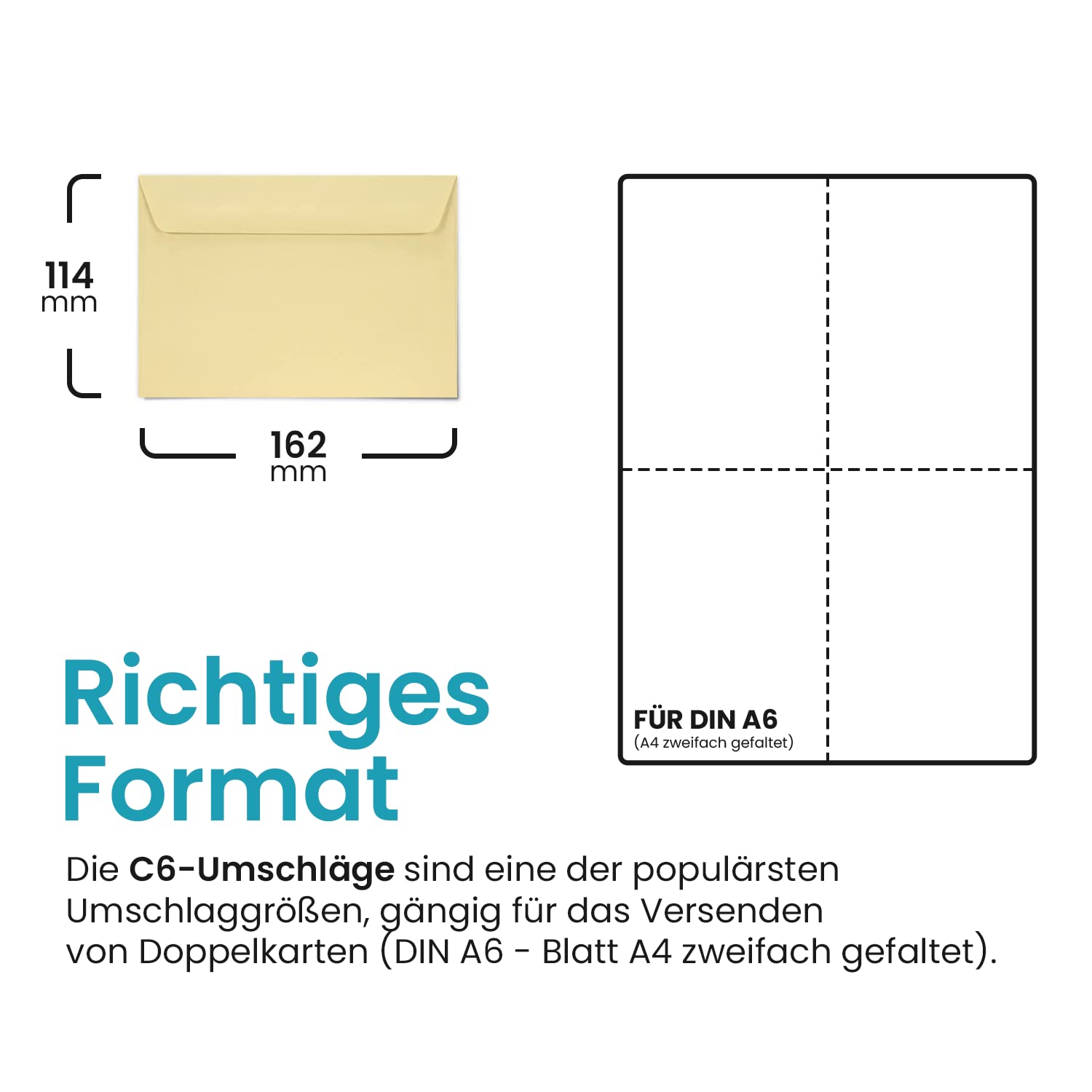 Netuno 500 kopert kremowych DIN C6 114 x 162 mm 120 g designerskie koperty samoprzylepne kolorowe koperty eleganckie koperty papierowe C6 kolorowe koperty papierowe koperty C6 kolorowe koperty