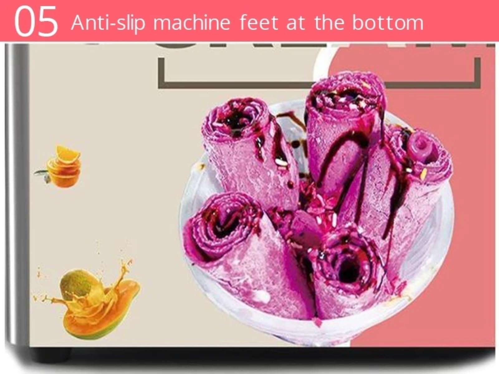Macchina For Gelato Arrotolata/Macchina For Gelato Commerciale/tacchino Maquina De Rollo De Helado Frito Macchina For Bambole For Gelato Fritto