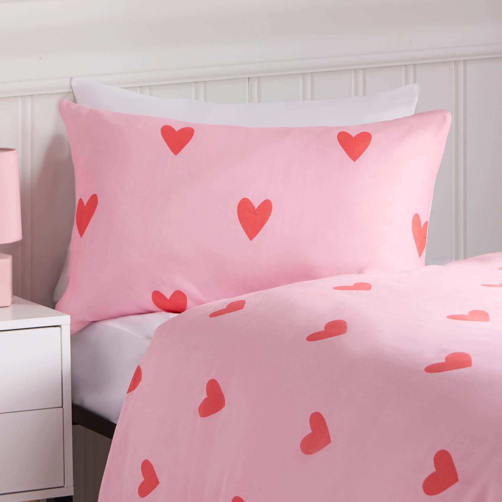OHS Gingham Duvet Cover Set - Pink - Single