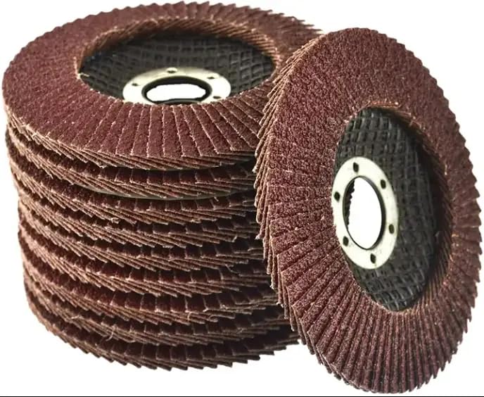 10 Pack 60 80 Grit Flap Discs 115mm 4.5" x 7/8" T27 for 4 1/2 Inch Angle Grinder Flap Wheels Heavy-Duty Grinding & Sanding Discs for Metal, Wood, Stainless Steel (Brown, 115, 80Grit, Medium)