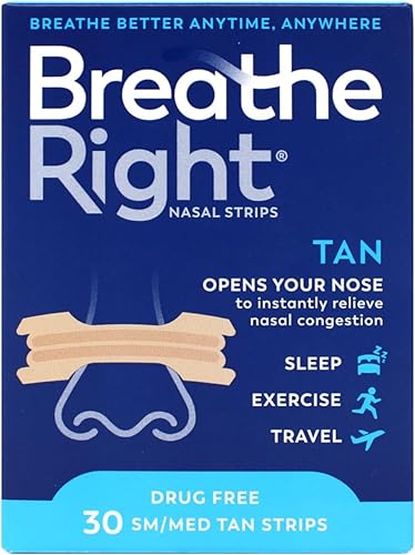 Respirar Derecha Tiras nasales originales Tan PequeñoMediano 30 unidades