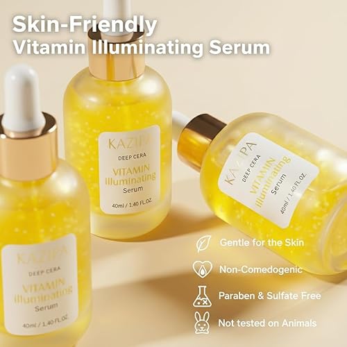 Miniatura 7 de Suero de vitamina C para cara, antienvejecimiento con vitamina iluminadora iluminadora con niacinamida, ácido hialurónico y VE, cuidado de la piel