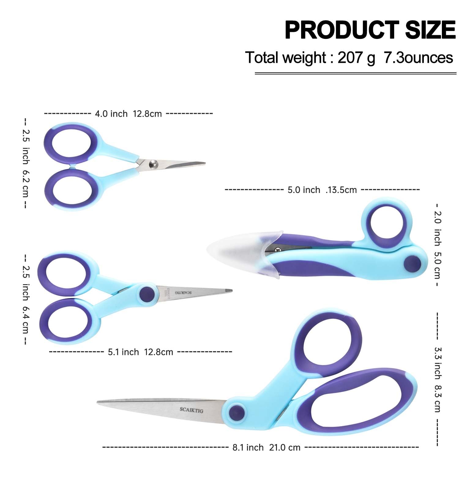 ProMaster Heavy Duty Sewing Scissors Set - Ultra Sharp Fabric Shears, Includes Tape Measure, Snips, Seam Rippers - View #7