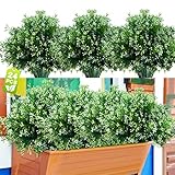 JIFTOK Artificial Flowers for Outdoors, 24PCS UV Resistant Faux Fake Flowers, Fake Plastic Artificia