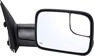ZAPOSTS Towing Mirrors Replacement Fit for 02-08 DodgeRam 1500 for 03-09 Dodge Ram 2500 3500 Pickup Truck Power Heated Tow Folding Side View Mirror Passenger Side