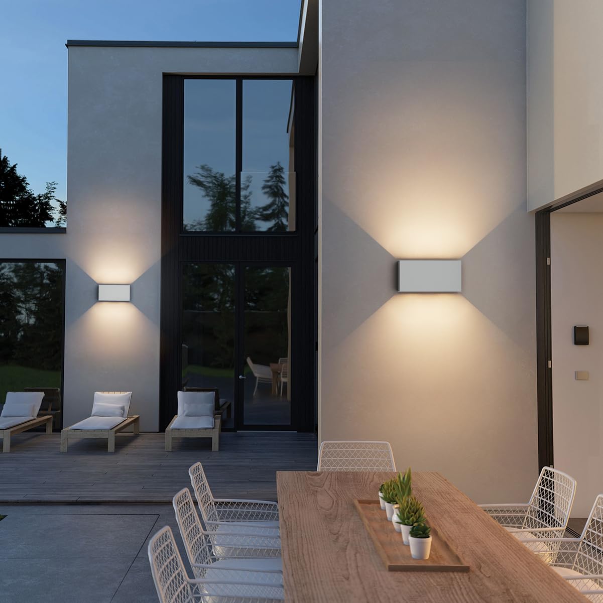 Klighten 24W lampa z czujnikiem ruchu, lampa ścienna zewnętrzna/wewnętrzna, IP65 3000K, lampa z czujnikiem ruchu, szara