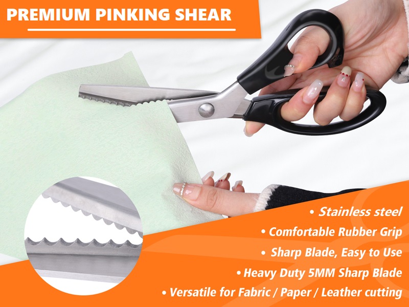 Pinking Shears, Professional Craft Scissors 9.25 Inches, Stainless